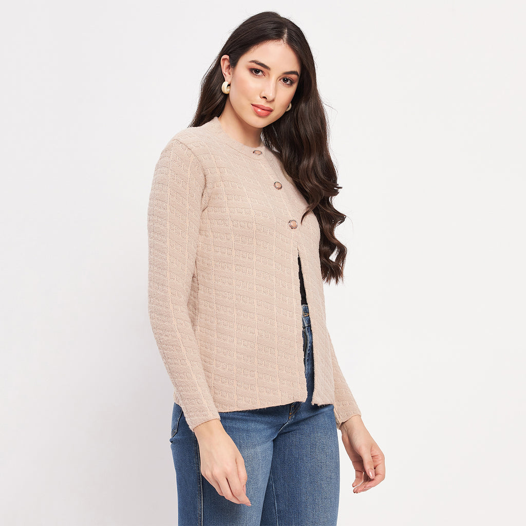 Duke Urban Women Full Sleeve Self Design Cardigan (LQS9745)