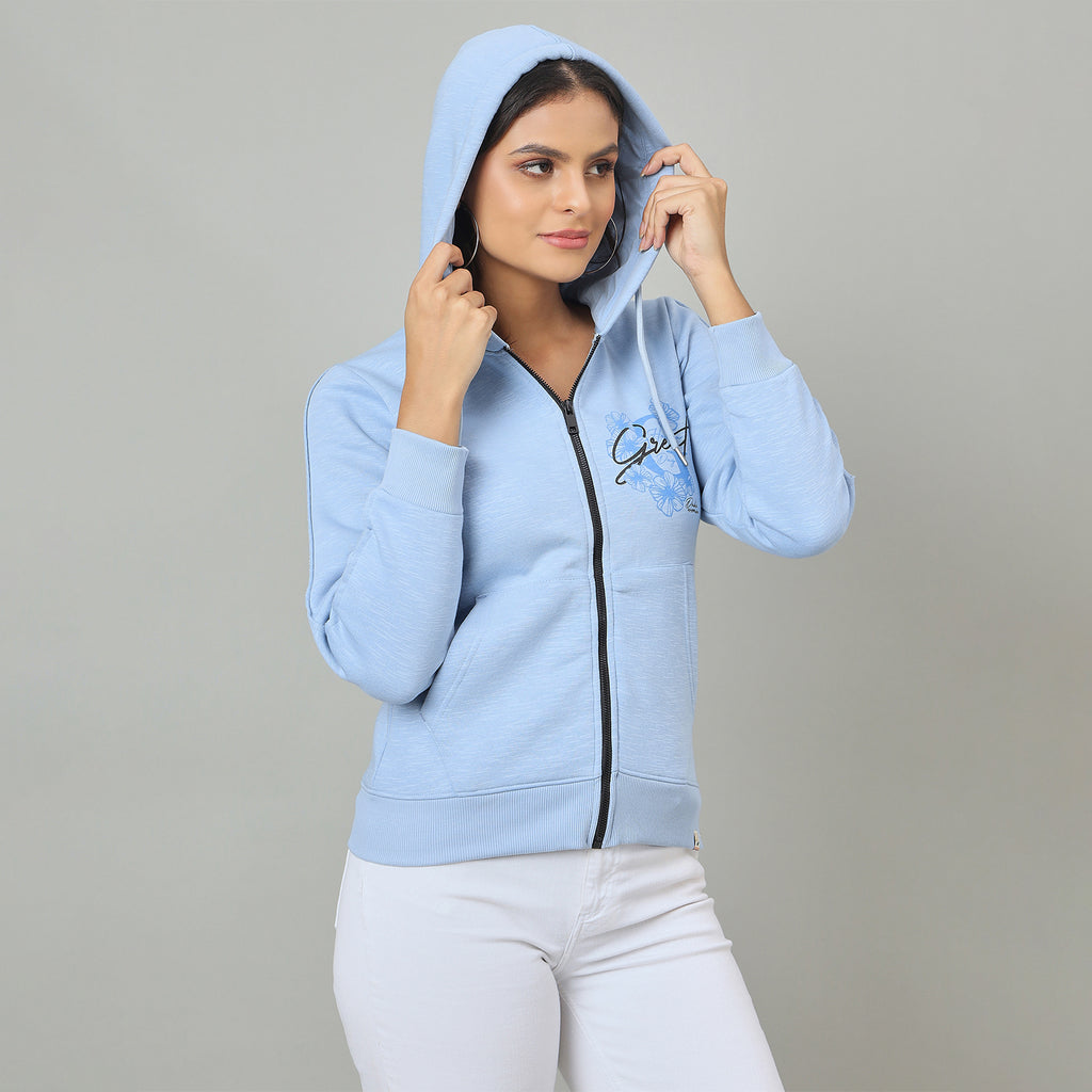 Duke Urban Women Smart fit Hooded Full Zip Sweatshirt (LFX983)