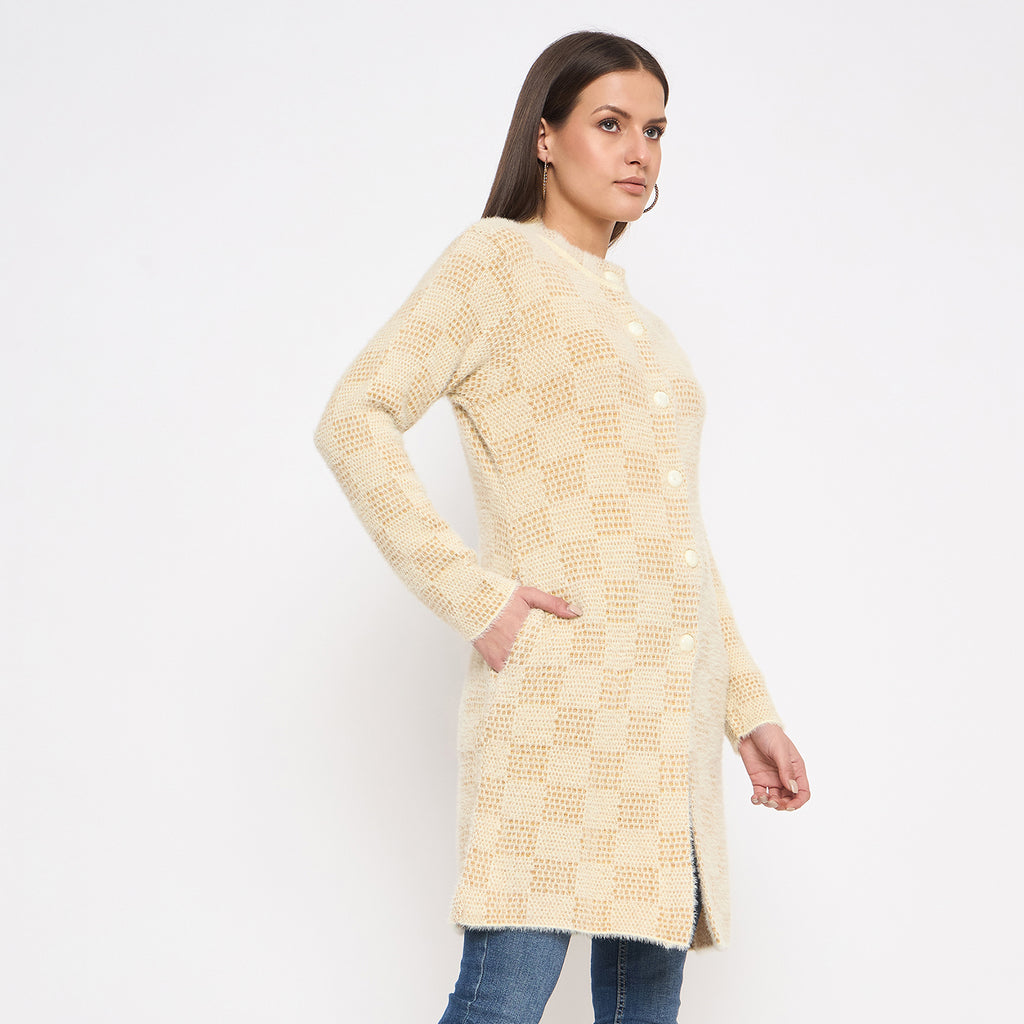 Duke Urban Women Full Sleeve Round Neck Long Coat (SDS1206)