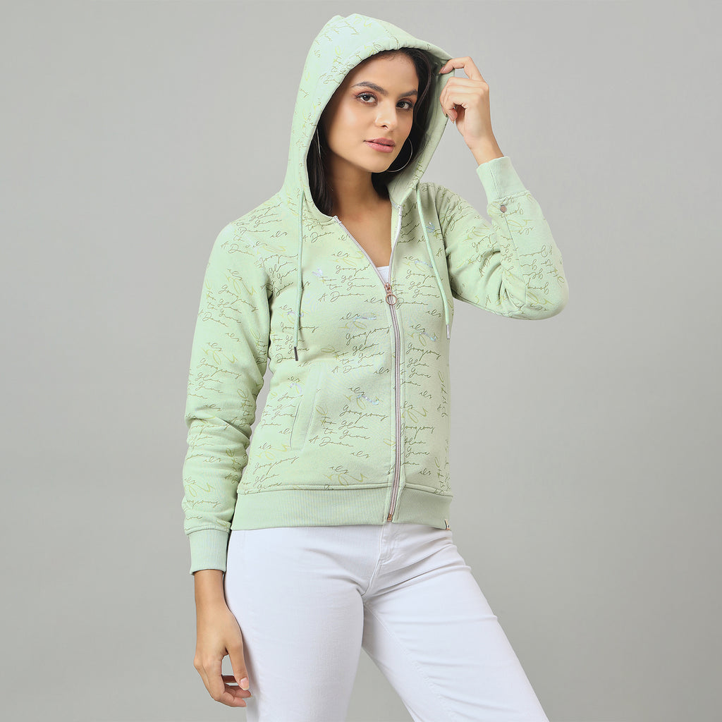 Duke Urban Women Smart fit Hooded Full Zip Sweatshirt (LFX966)