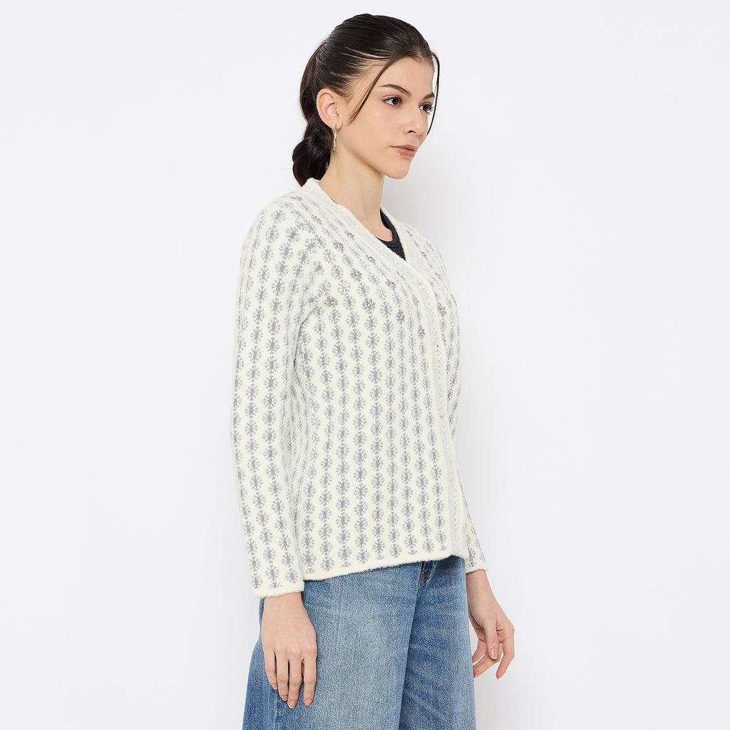 Duke Urban Women Full Sleeve Front Open Sweater (SDS1338)