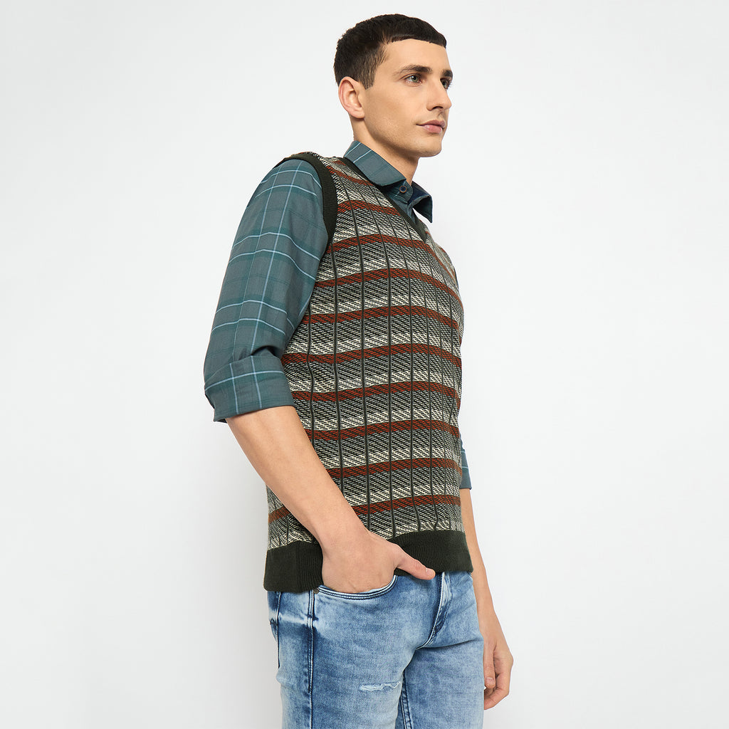 Duke Urban Men Sleeveless V Neck Reversible Sweater (SDS2168)