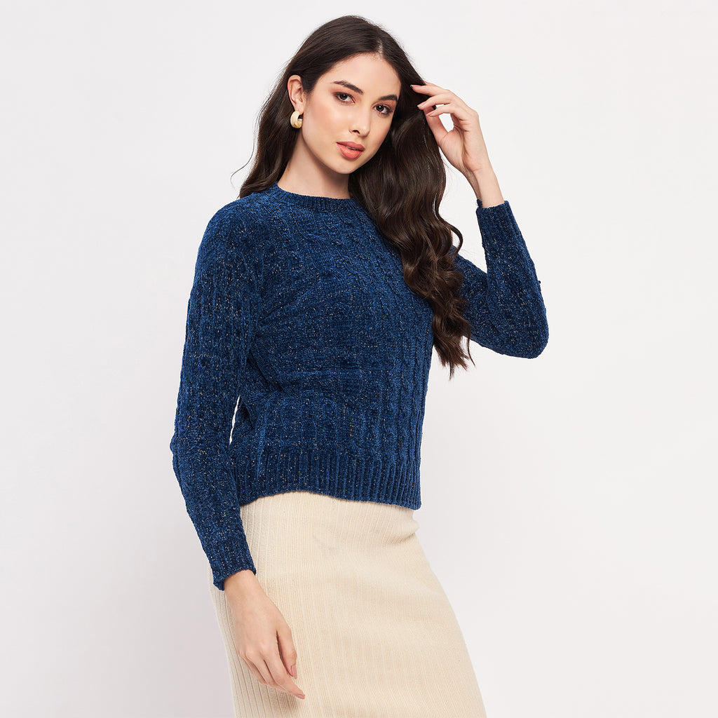 Duke Urban Women Full Sleeve Self Design Sweater (LQS9777)