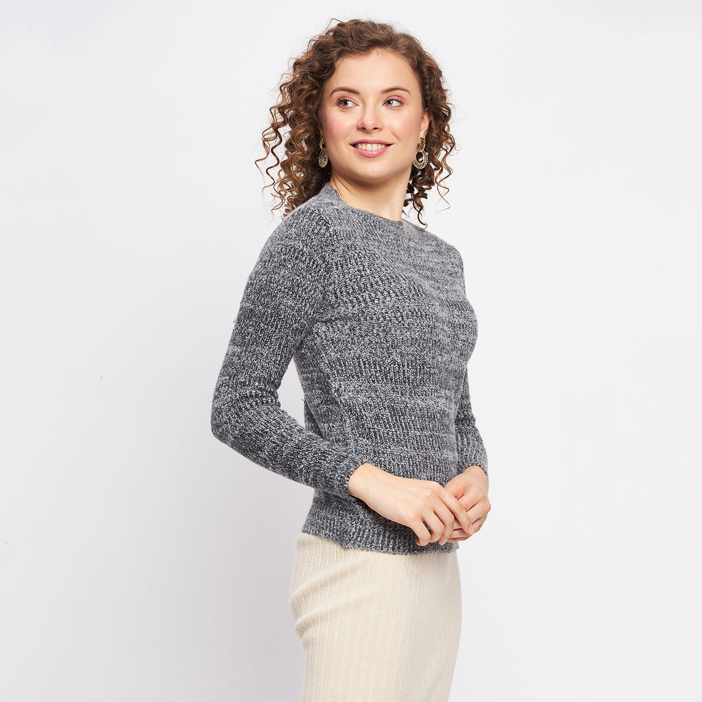 Duke Urban Women Full Sleeve Self Design Sweater (LQS9772)