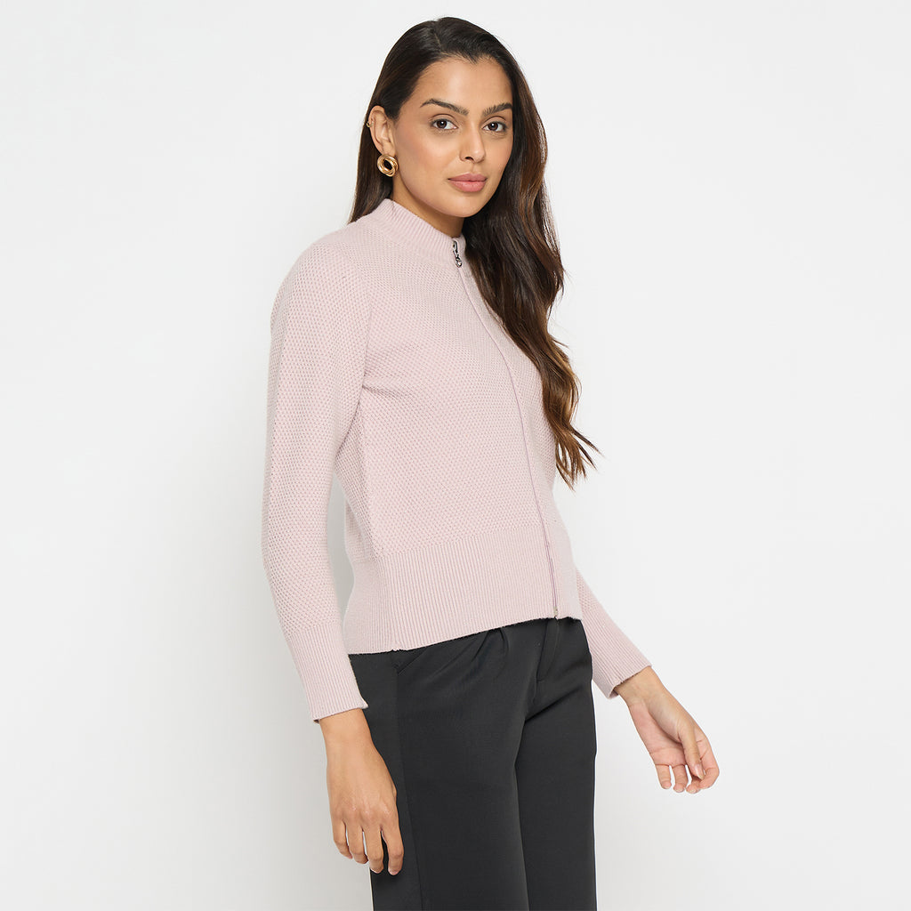 Duke Urban Women Full Sleeve Round Neck Zipper Cardigan (SDS1006R)