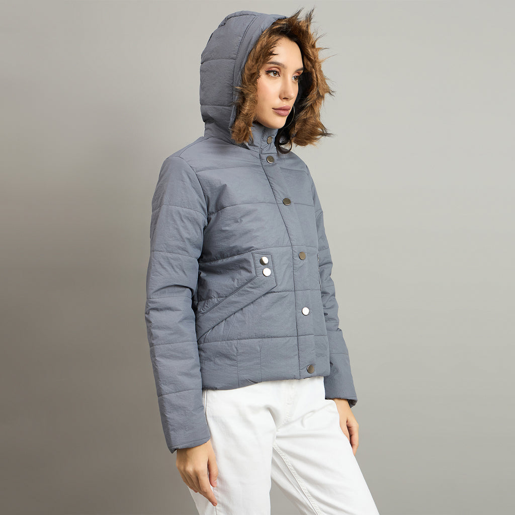 Duke Urban Women Short Style Hooded Bomber Jacket (SDZ4110)