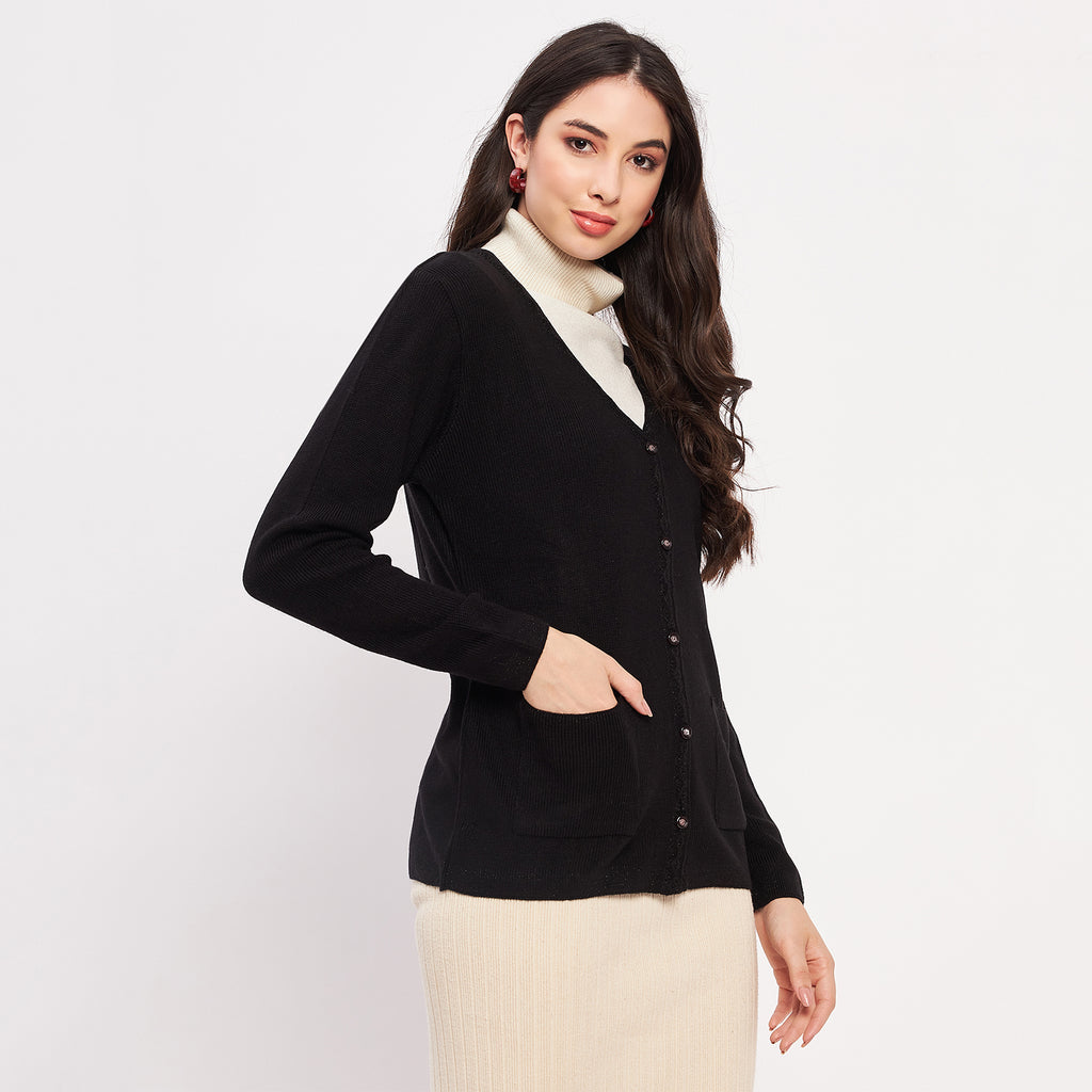 Duke Urban Women Full Sleeve Solid Cardigan (LQS9612)