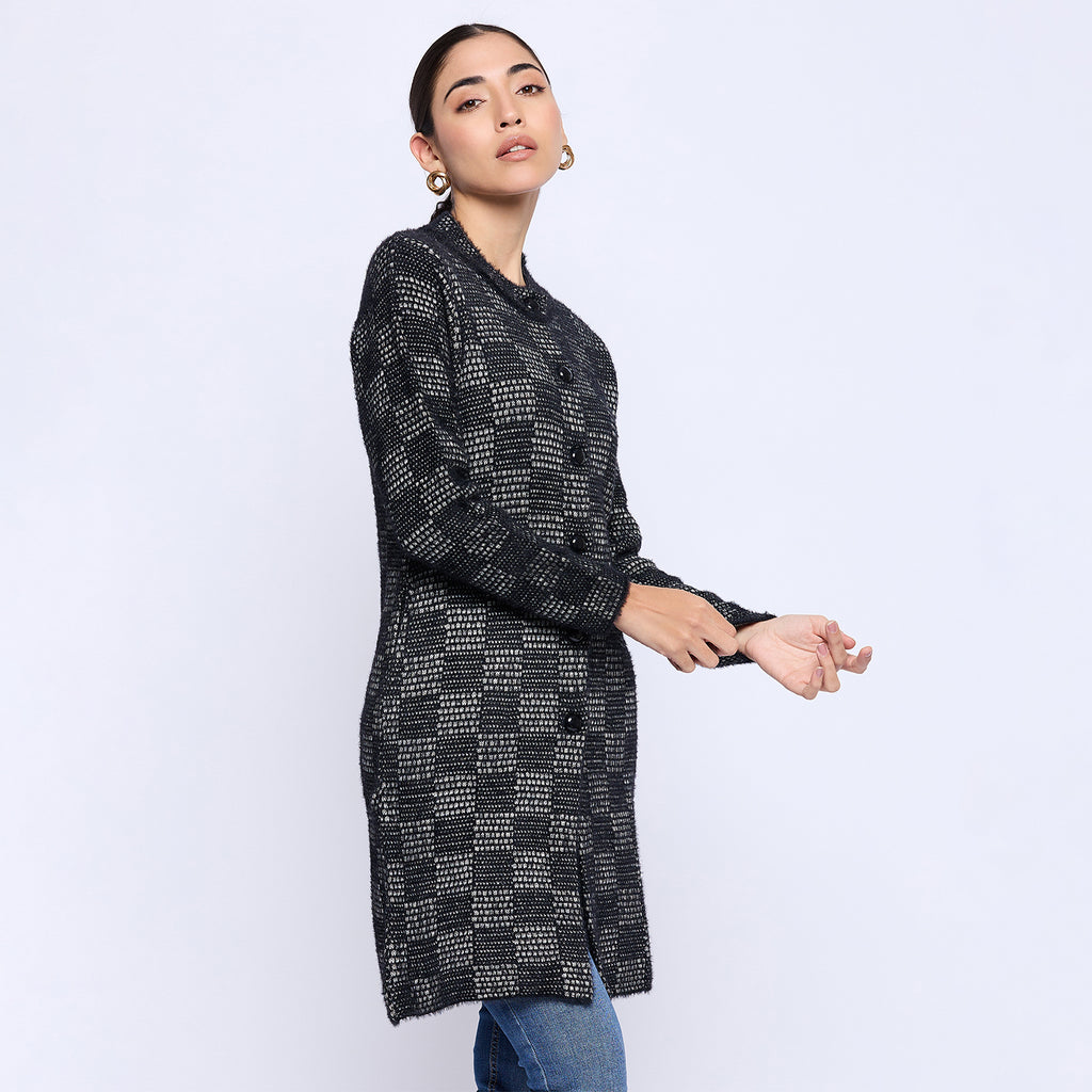 Duke Urban Women Full Sleeve Round Neck Long Coat (SDS1206)