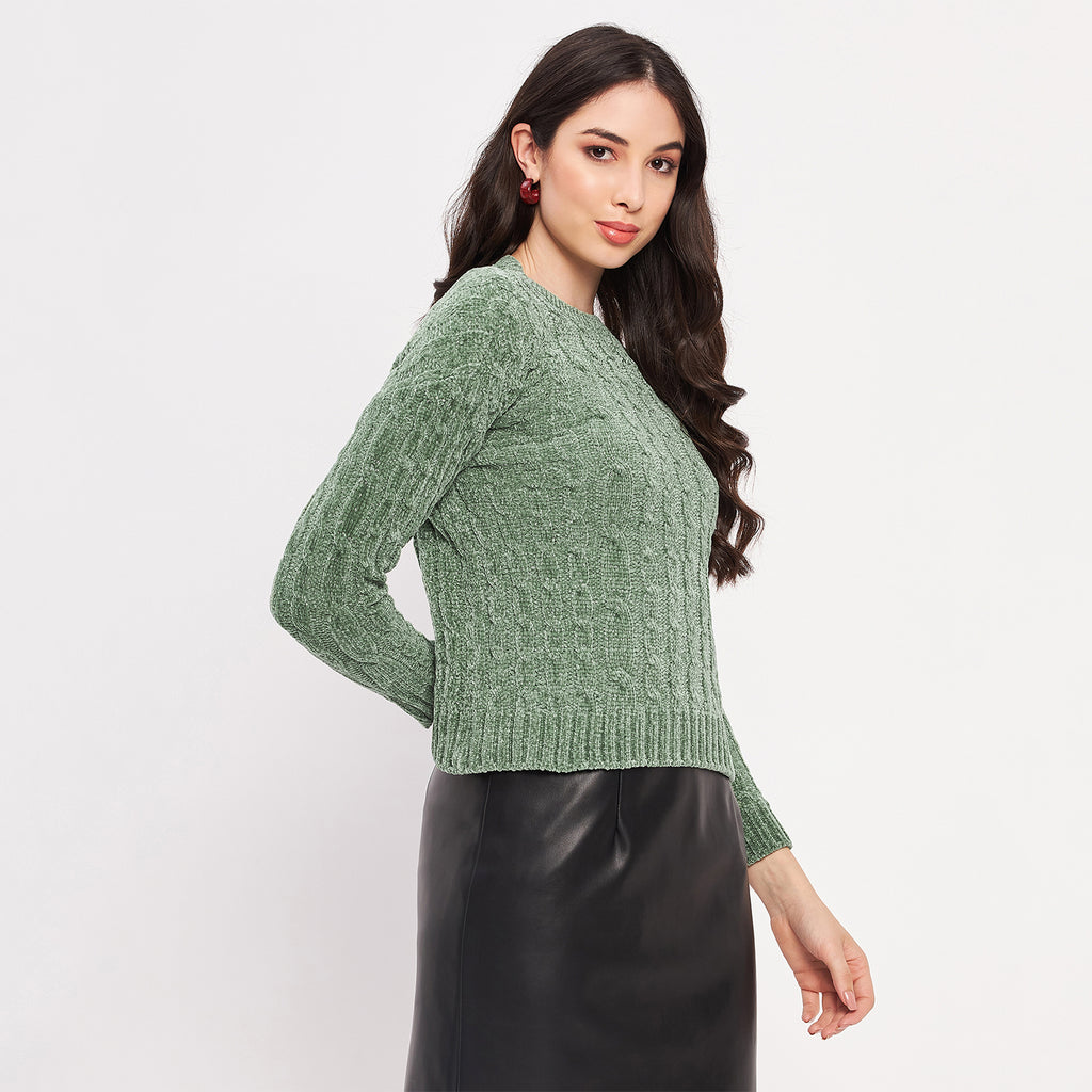 Duke Urban Women Full Sleeve Self Design Sweater (LQS9777)
