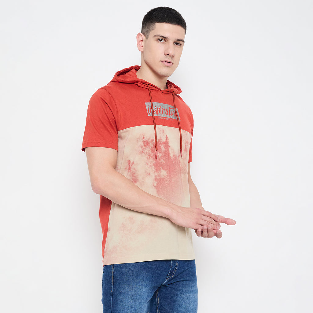 Duke Urban Men Half Sleeve Cotton Hooded Smart Fit T-Shirt (LF7228)
