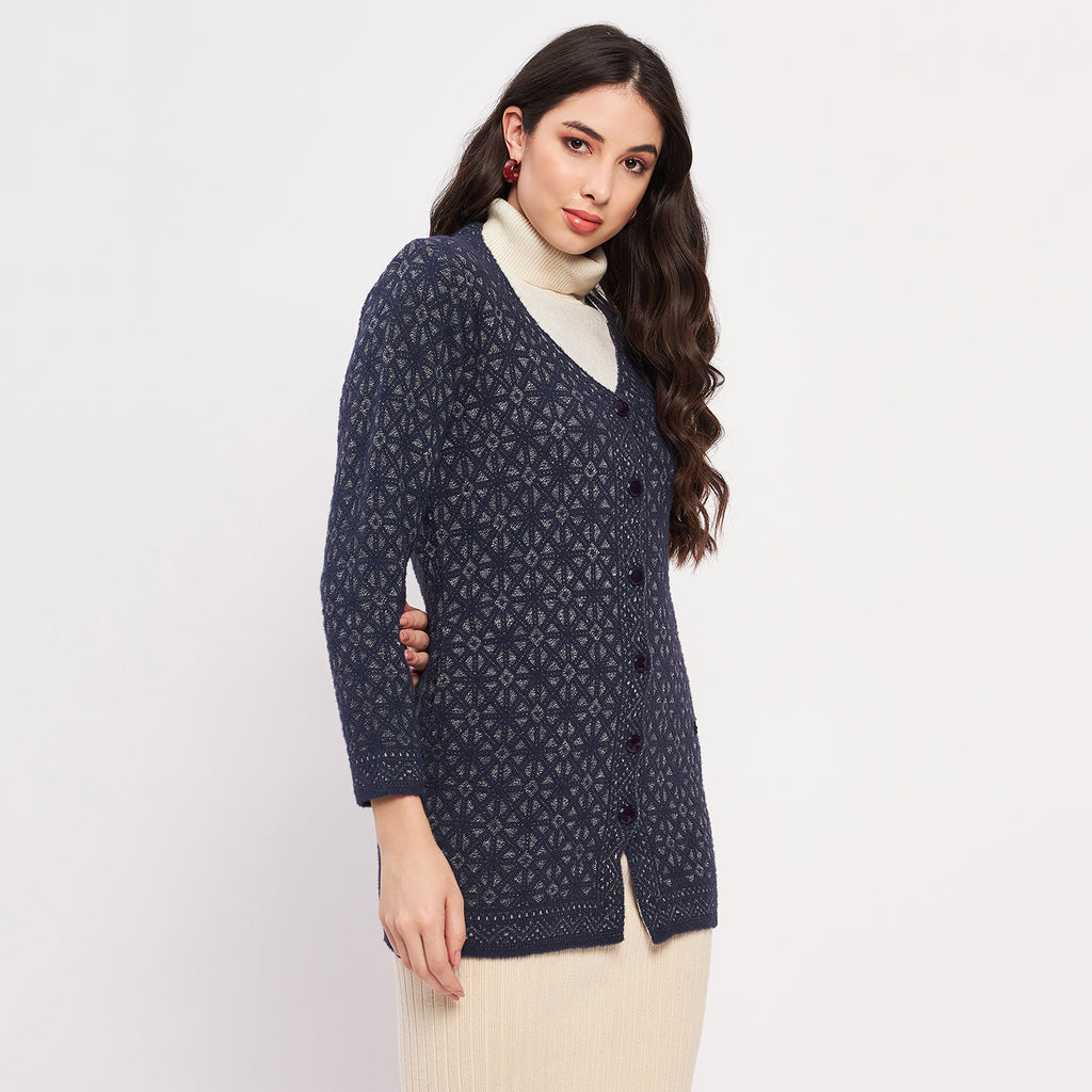 Duke Urban Women Full Sleeve Self Design Cardigan (SDS954)