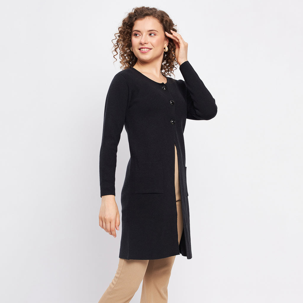 Duke Urban Women Full Sleeve Solid Cardigan (LQS9759)