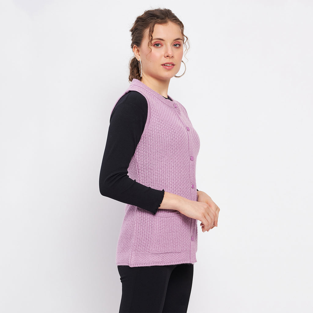 Duke Urban Women Sleeveless Self Design Cardigan (LQS9789)