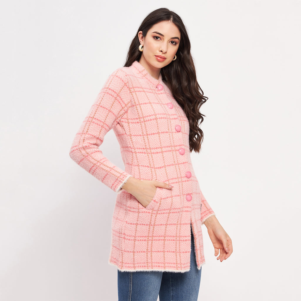 Duke Urban Women Full Sleeve Checkered Cardigan (LQS9769)