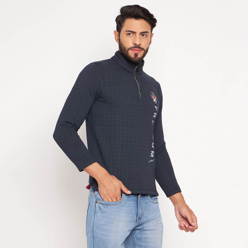 Duke Urban Men Half Zip Full Sleeve Cotton T-shirt (LF3930)