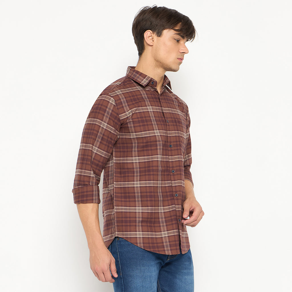 Duke Urban Men Slim Fit Solid Spread Collar Casual Shirt (SDO5CKOF)