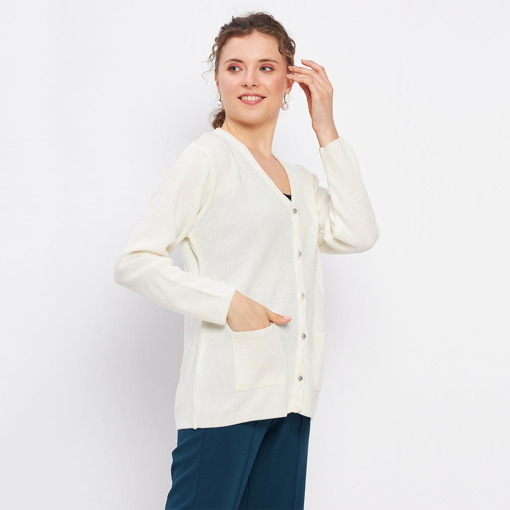 Duke Urban Women Full Sleeve Solid Cardigan (LQS9612)