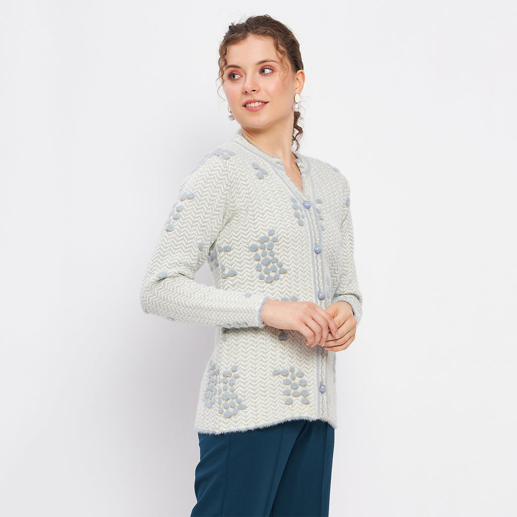 Duke Urban Women Full Sleeve Self Design Cardigan (LQS9713)