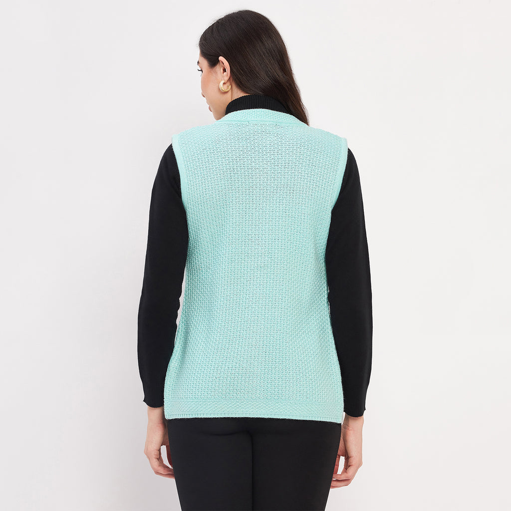 Duke Urban Women Sleeveless Self Design Cardigan (LQS9789)