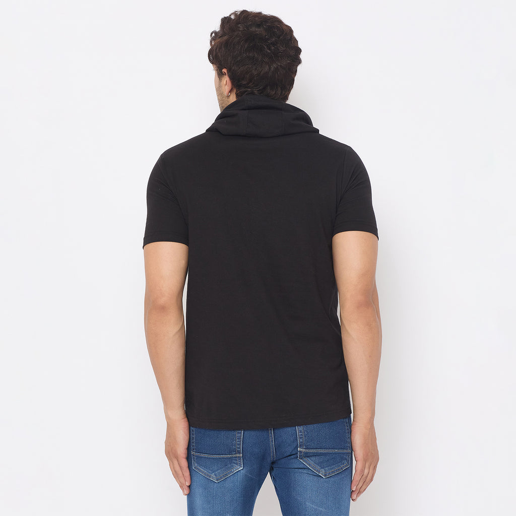 Duke Urban Men Half Sleeve Cotton Hooded Smart Fit T-Shirt (LF7227)