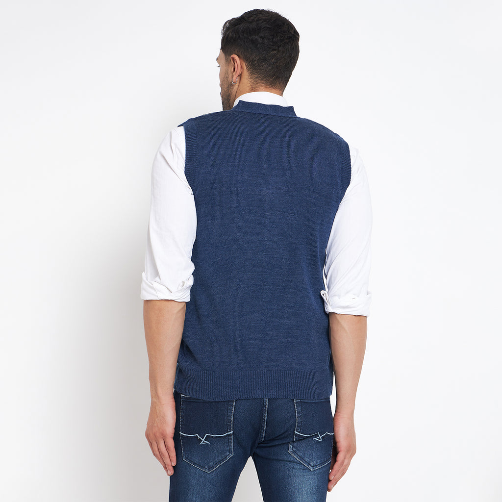 Duke Urban Men Sleeveless V Neck Cardigan (SDS2166B)
