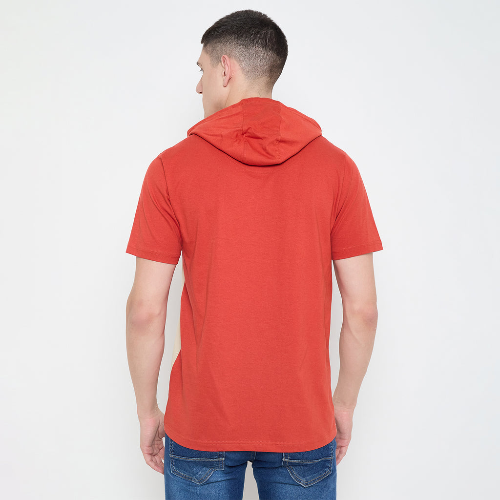 Duke Urban Men Half Sleeve Cotton Hooded Smart Fit T-Shirt (LF7228)