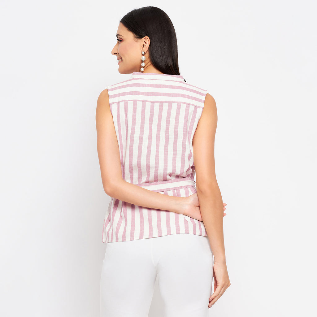Duke Urban Women Sleeveless Striped Shirt (SDX3271)