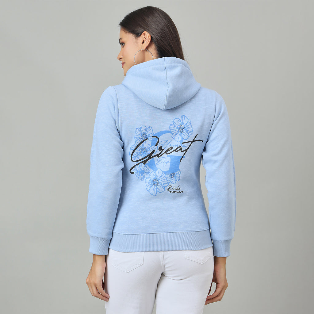 Duke Urban Women Smart fit Hooded Full Zip Sweatshirt (LFX983)