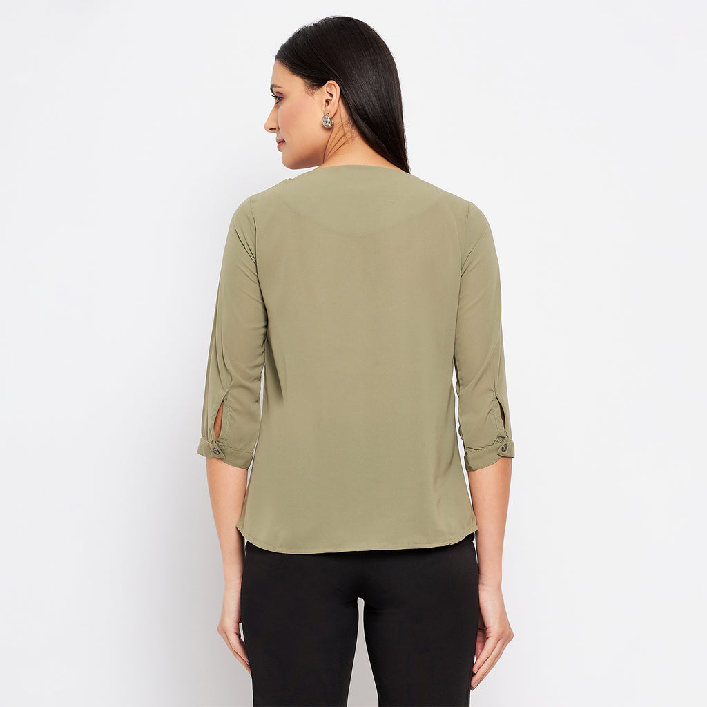 Duke Urban Women Round Neck 3/4th Sleeve Solid Top (SDX3272)