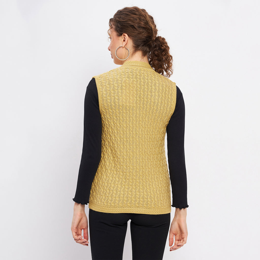 Duke Urban Women Sleeveless Self Design Cardigan (LQS9785)