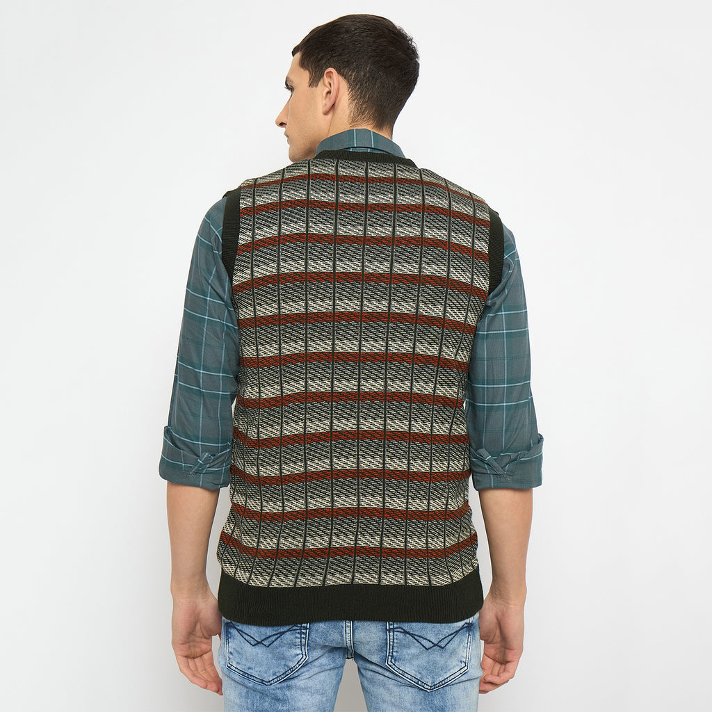 Duke Urban Men Sleeveless V Neck Reversible Sweater (SDS2168)