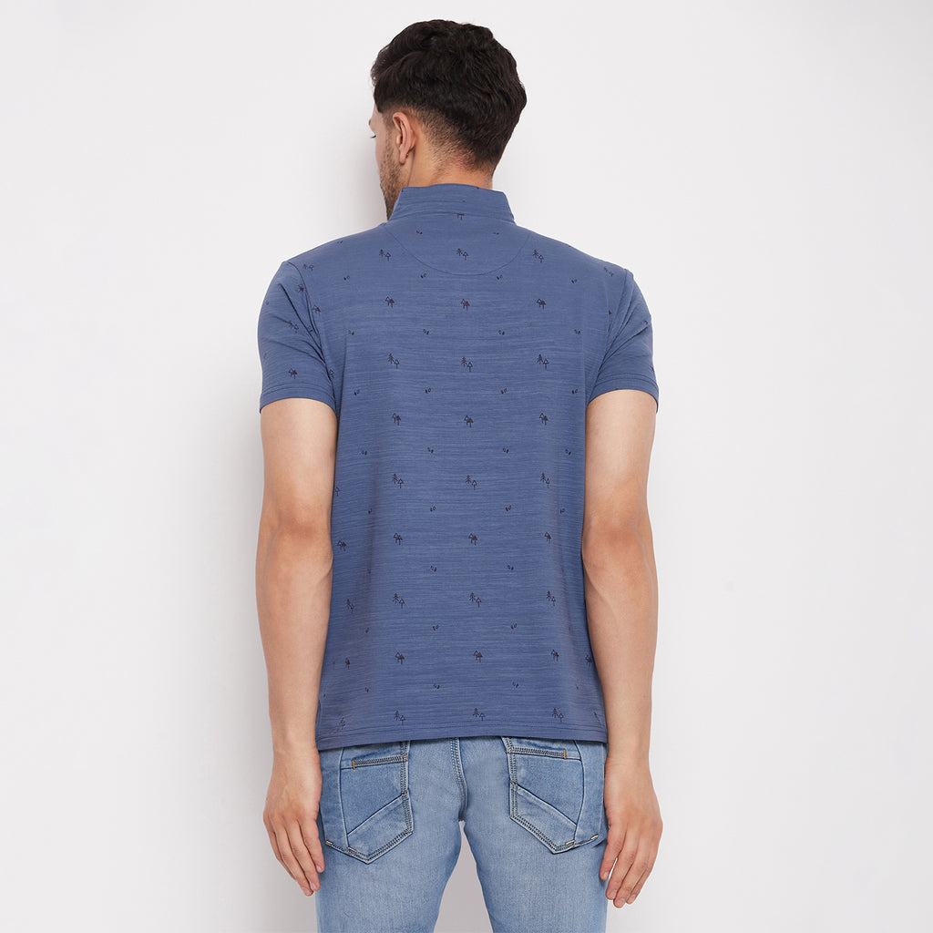 Duke Urban Men Mandarin Collar Half Sleeve Cotton T-shirt (LF5483)