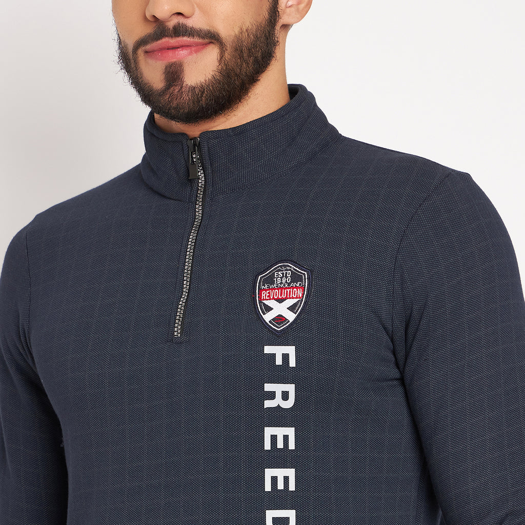 Duke Urban Men Half Zip Full Sleeve Cotton T-shirt (LF3930)