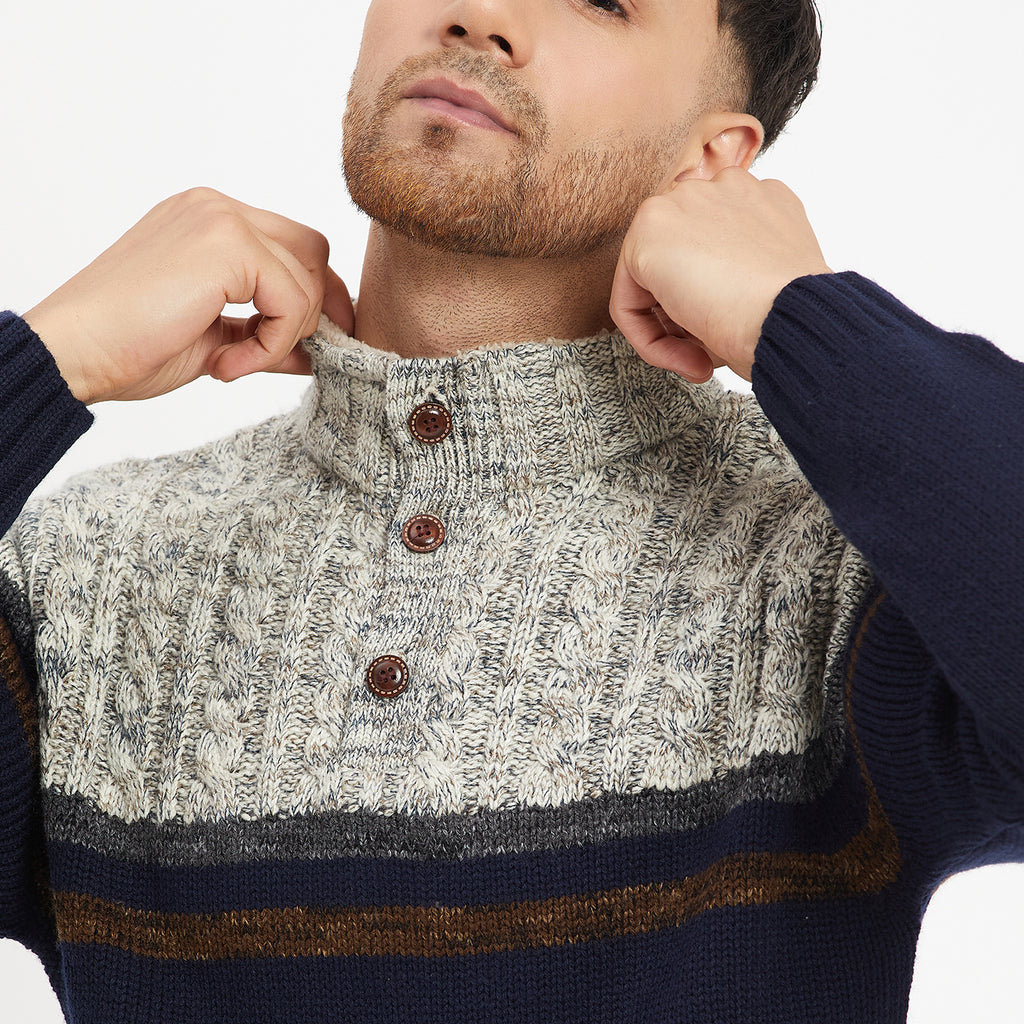 Duke Urban Men Full Sleeve Button Placket Sweater (SDS2002)