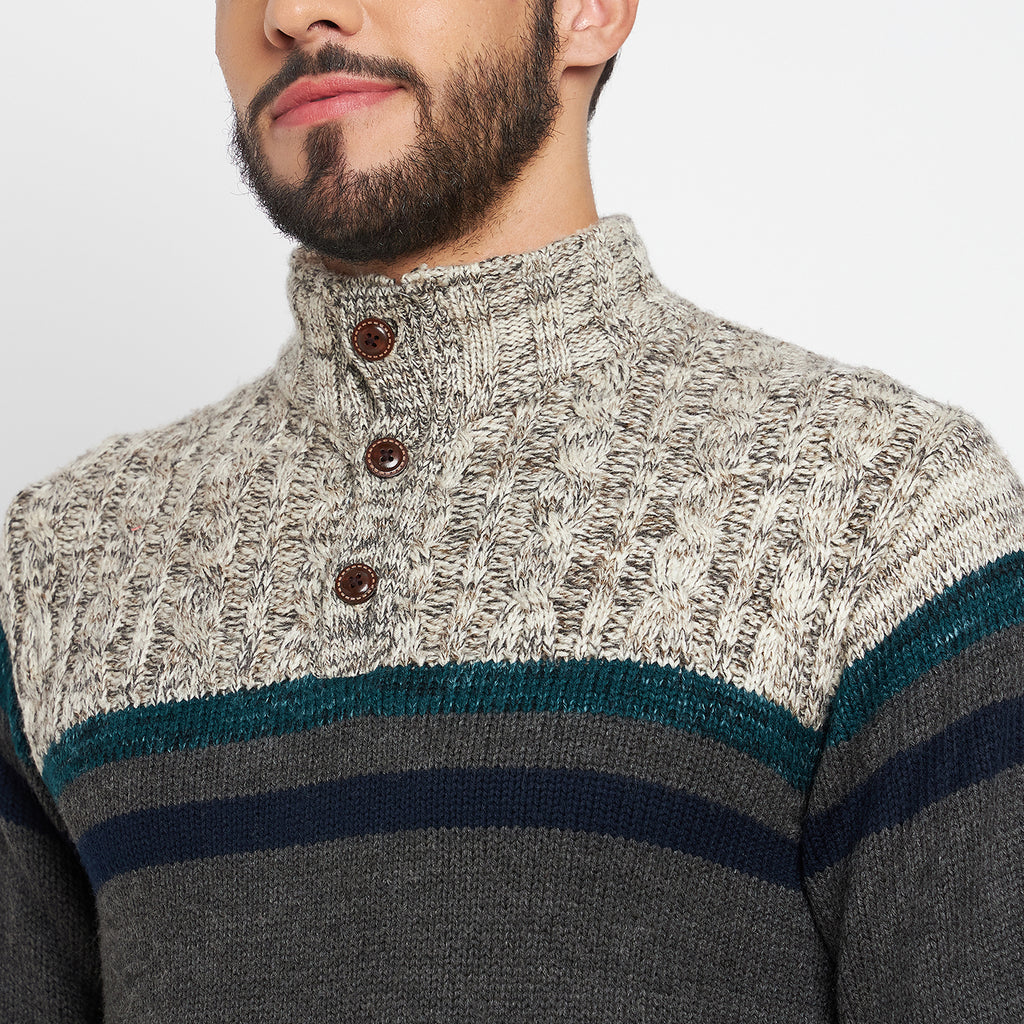 Duke Urban Men Full Sleeve Button Placket Sweater (SDS2002)