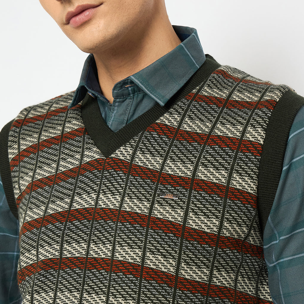 Duke Urban Men Sleeveless V Neck Reversible Sweater (SDS2168)