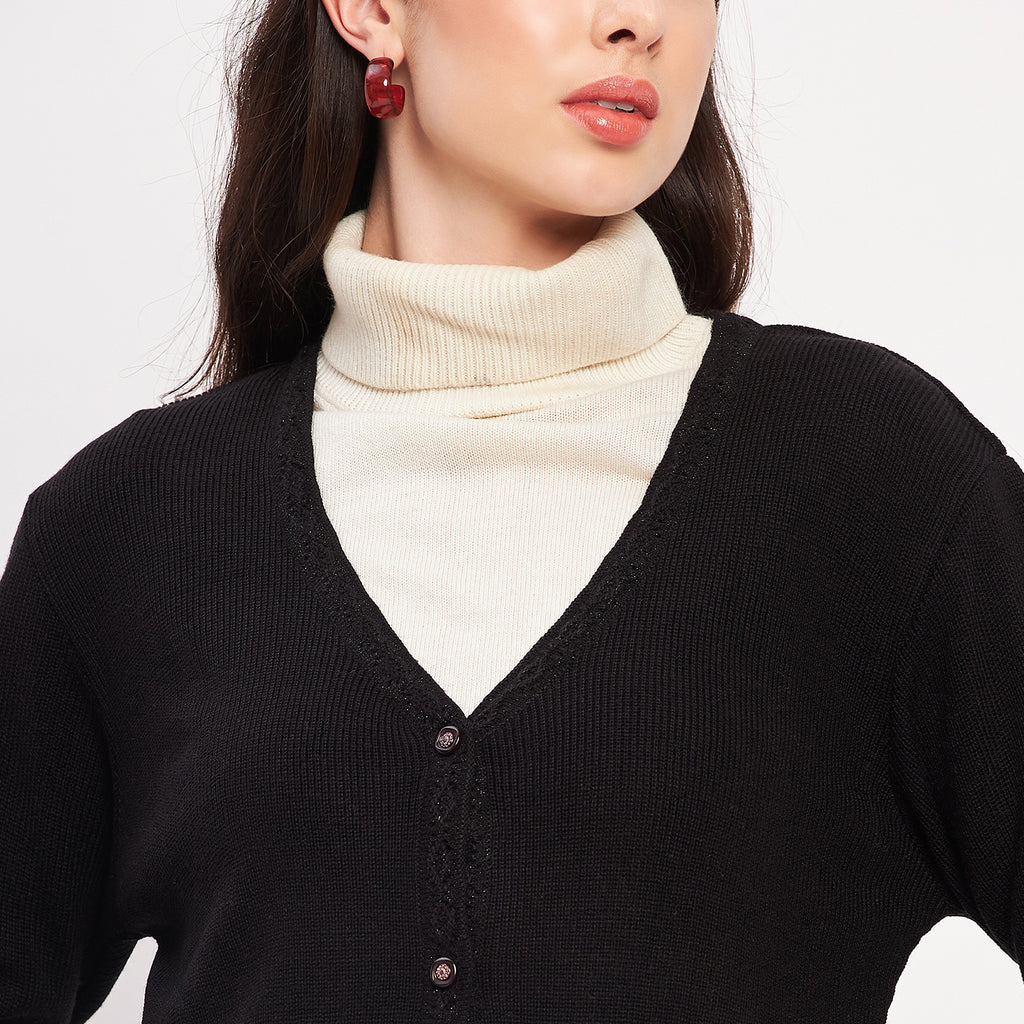 Duke Urban Women Full Sleeve Solid Cardigan (LQS9612)