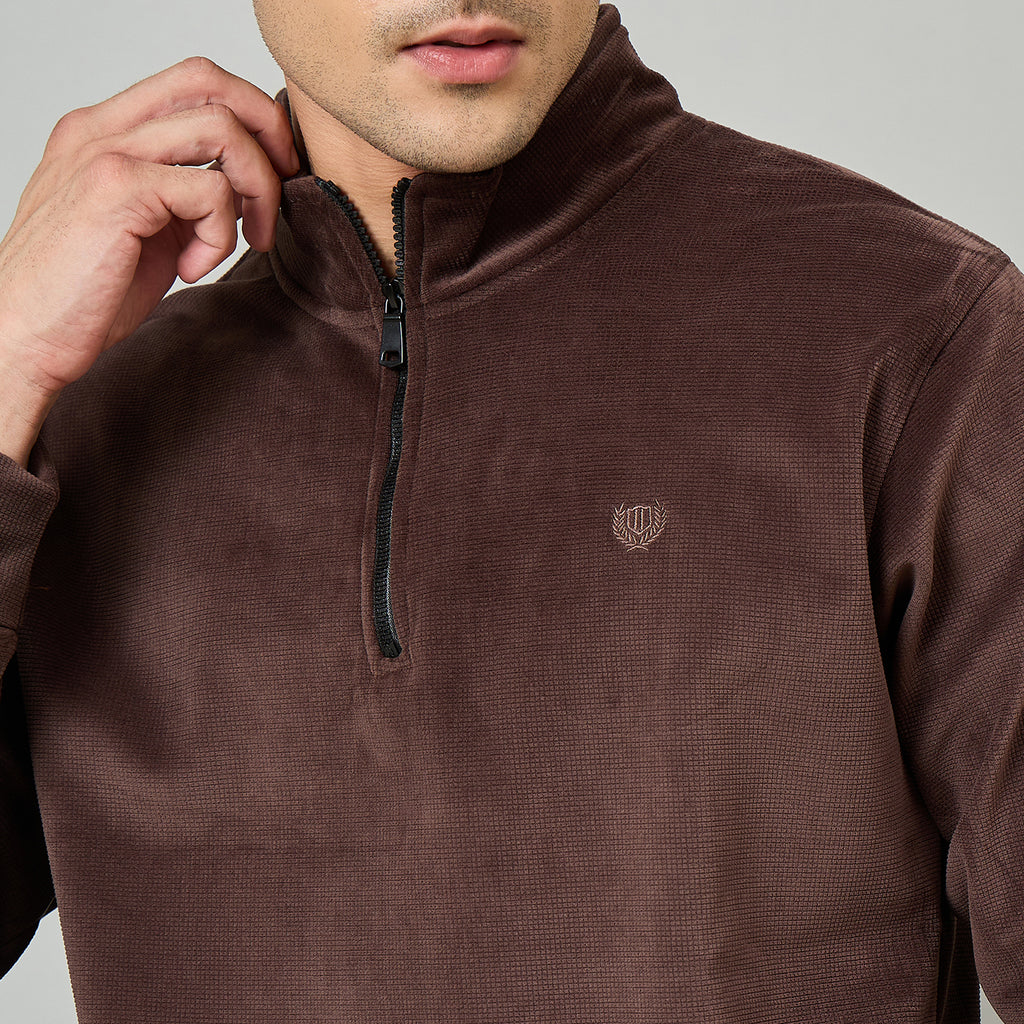 Duke Urban Men Half Zip Regular High Neck Sweater (LF6379)