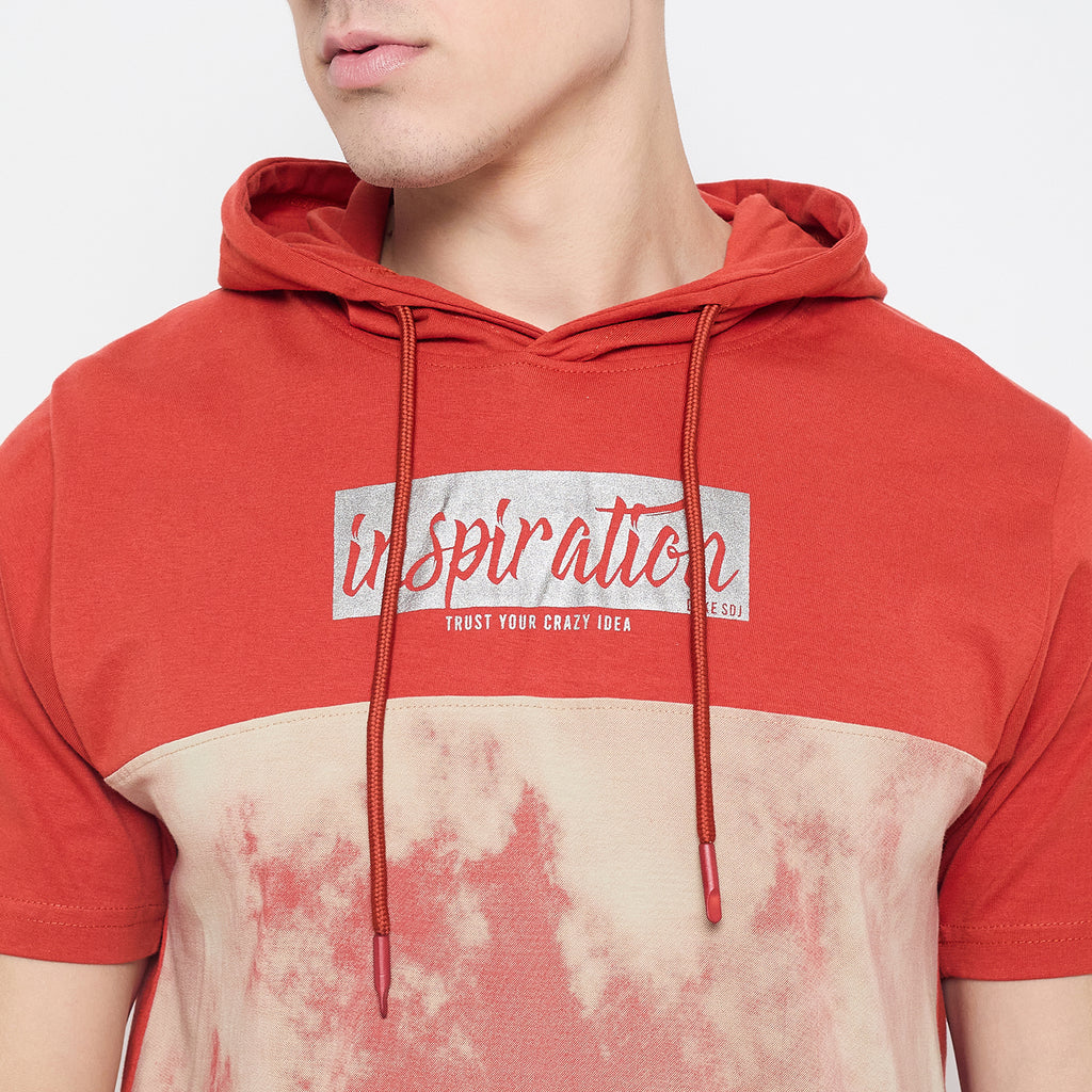 Duke Urban Men Half Sleeve Cotton Hooded Smart Fit T-Shirt (LF7228)