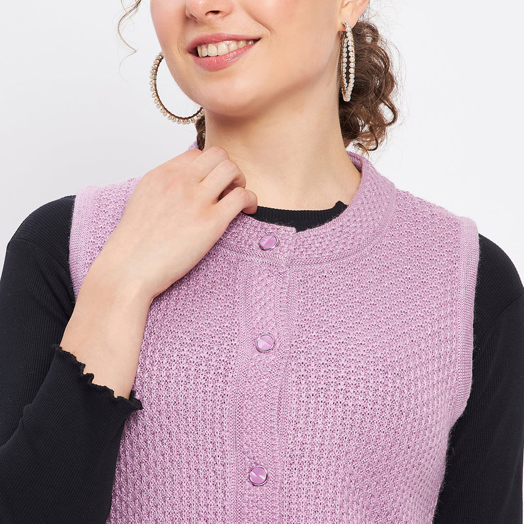 Duke Urban Women Sleeveless Self Design Cardigan (LQS9789)