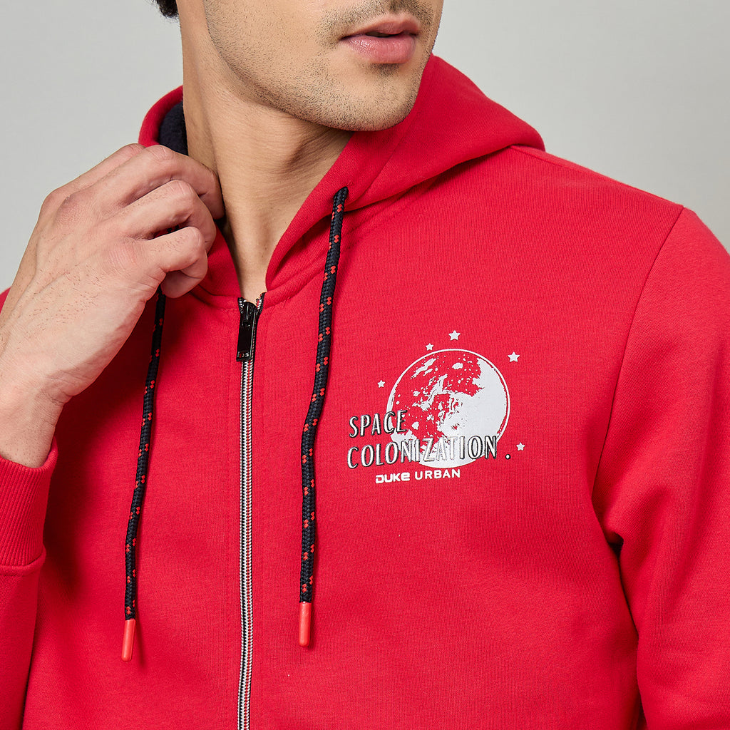 Duke Urban Men Hooded Smart fit Full Zip Sweatshirt (LF6357)