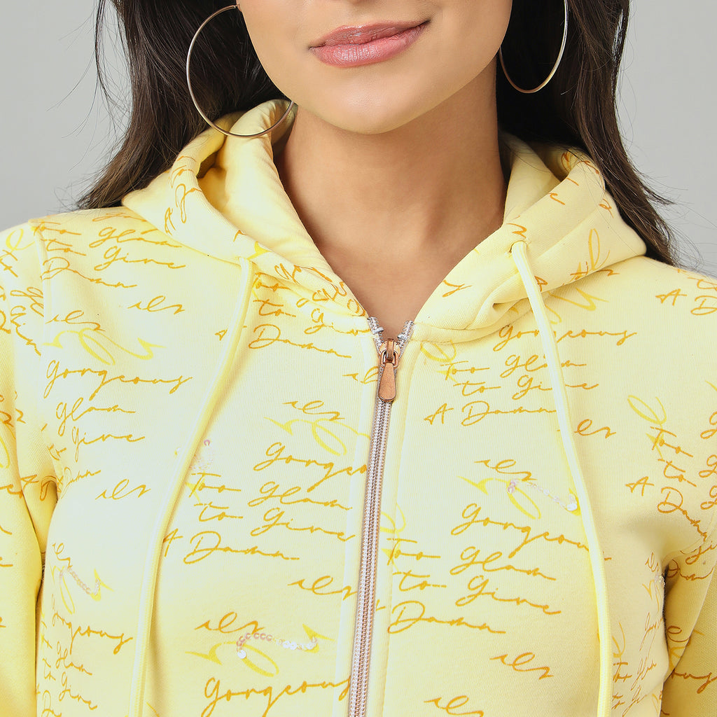 Duke Urban Women Smart fit Hooded Full Zip Sweatshirt (LFX966)