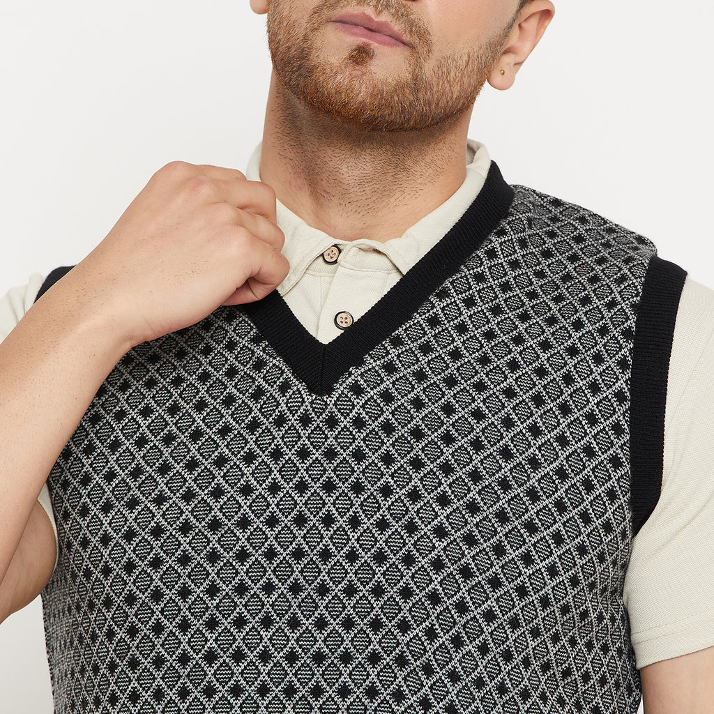 Duke Urban Men Sleeveless V Neck Reversible Sweater (SDS2175)