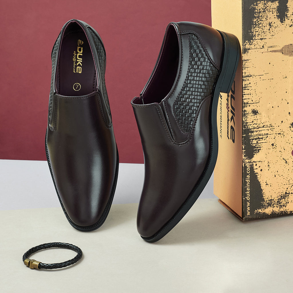Duke Men Textured Formal Slip On Shoes (FWOL5039)
