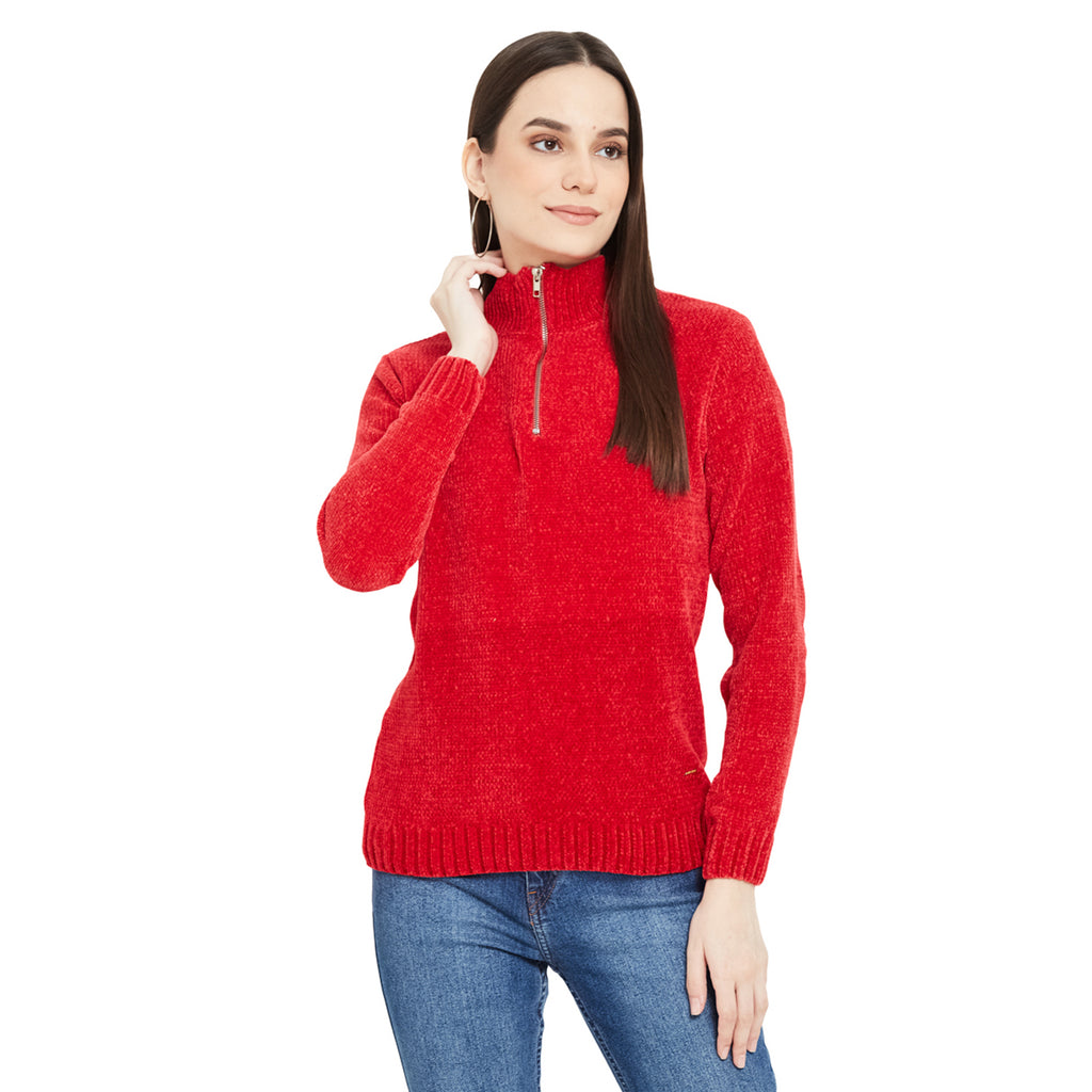 Duke Urban Women Full Sleeve Half Zipper Pullover (SDS933)