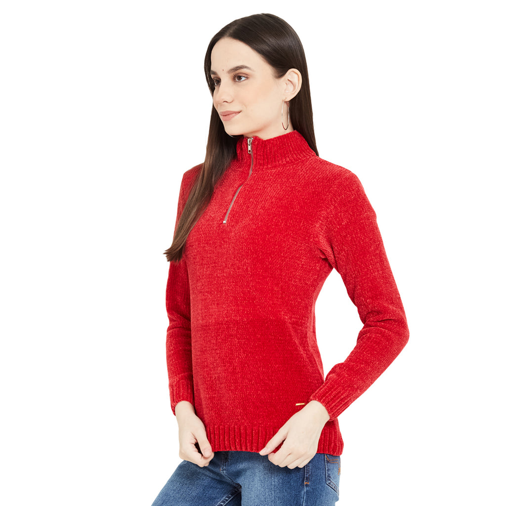 Duke Urban Women Full Sleeve Half Zipper Pullover (SDS933)