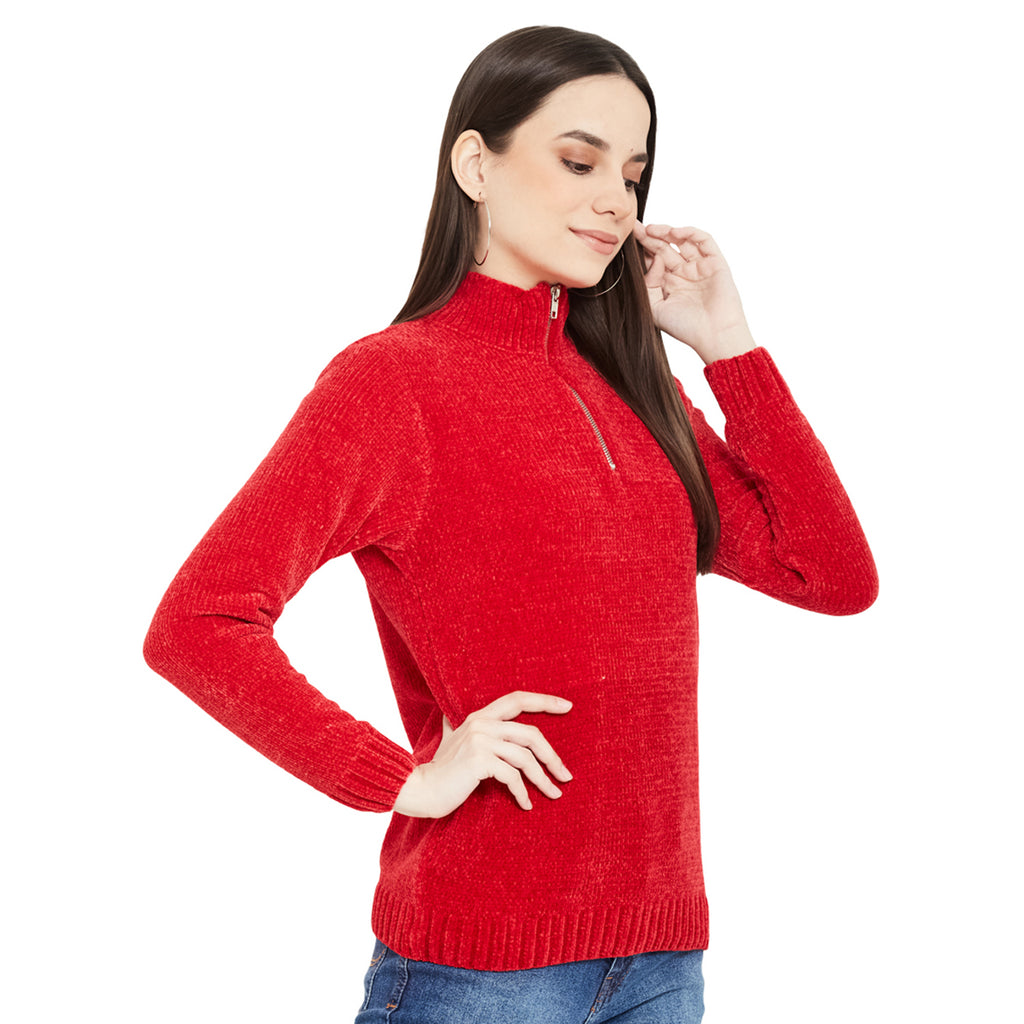 Duke Urban Women Full Sleeve Half Zipper Pullover (SDS933)