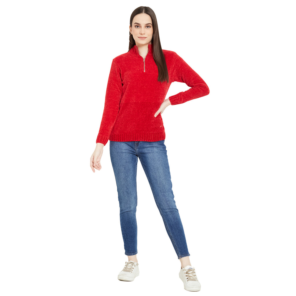 Duke Urban Women Full Sleeve Half Zipper Pullover (SDS933)