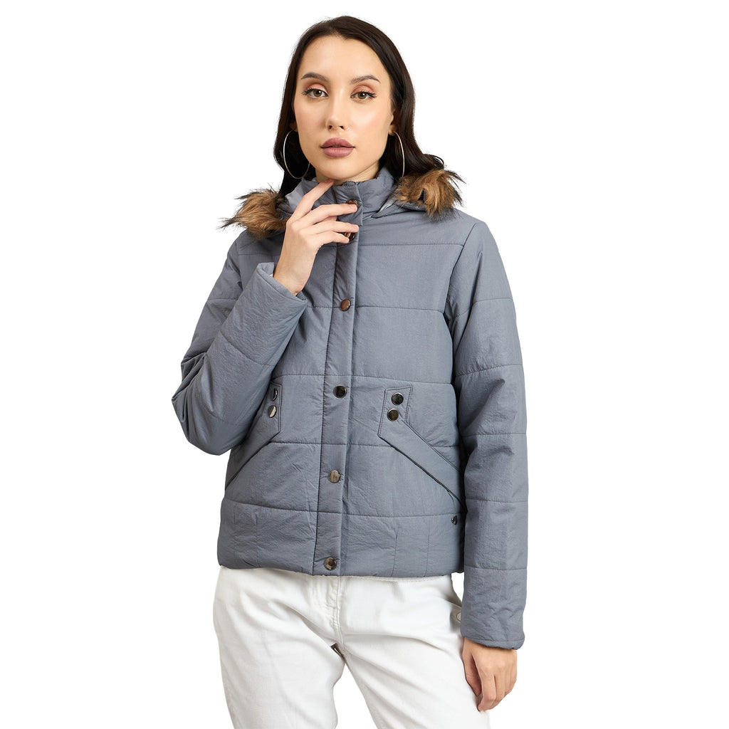 Duke Urban Women Short Style Hooded Bomber Jacket (SDZ4110)