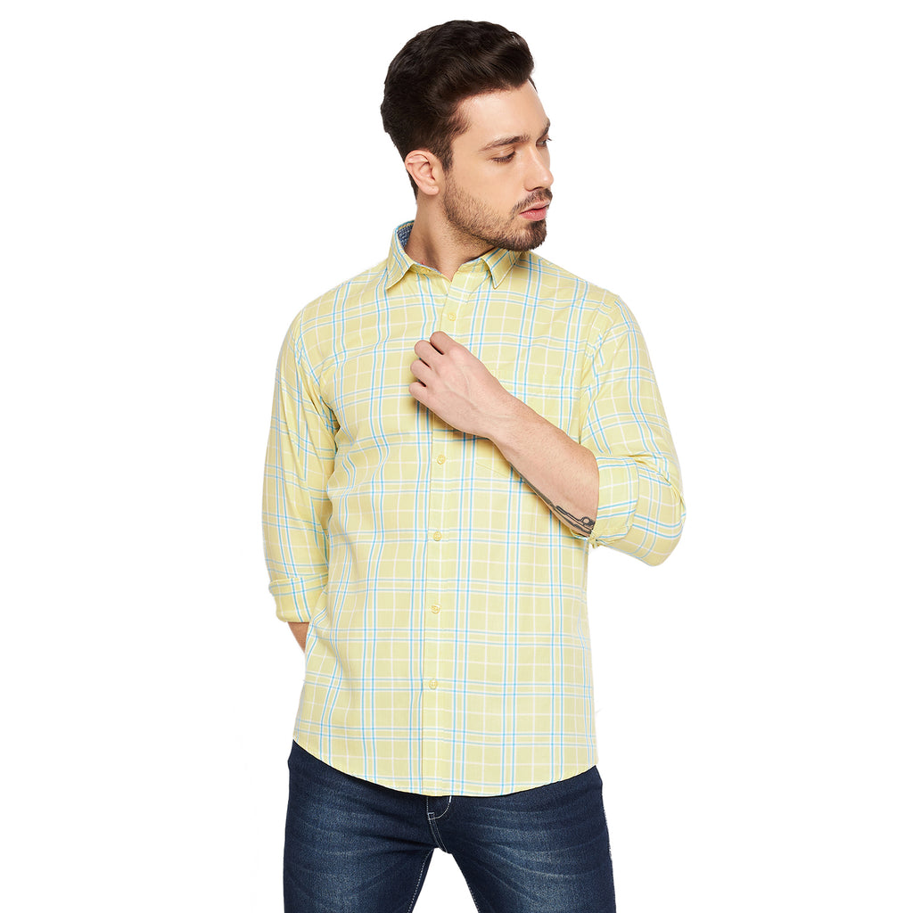 Duke Urban Men Slim Fit Checkered Spread Collar Casual Shirt (SD7CKTQ)